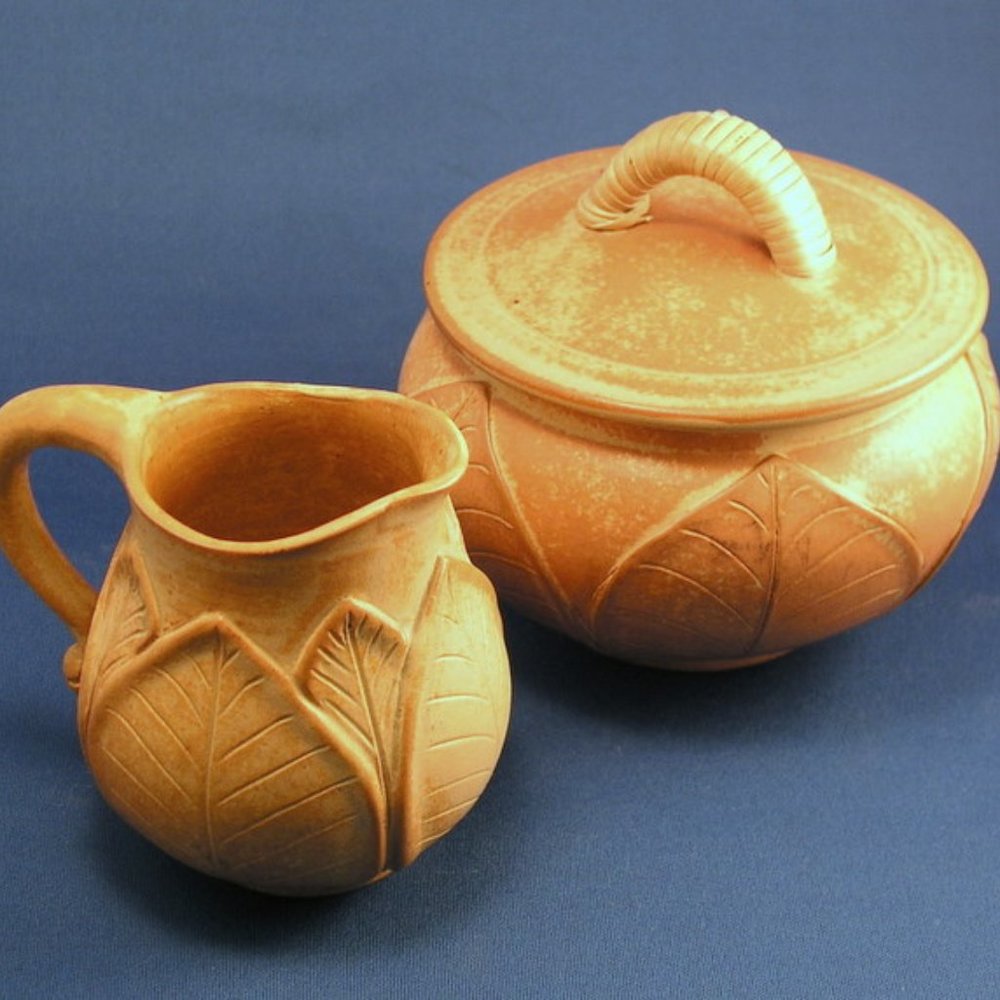New Fair Trade World of Good Ceramic Sugar Bowl & Creamer Set Handmade in Bali
